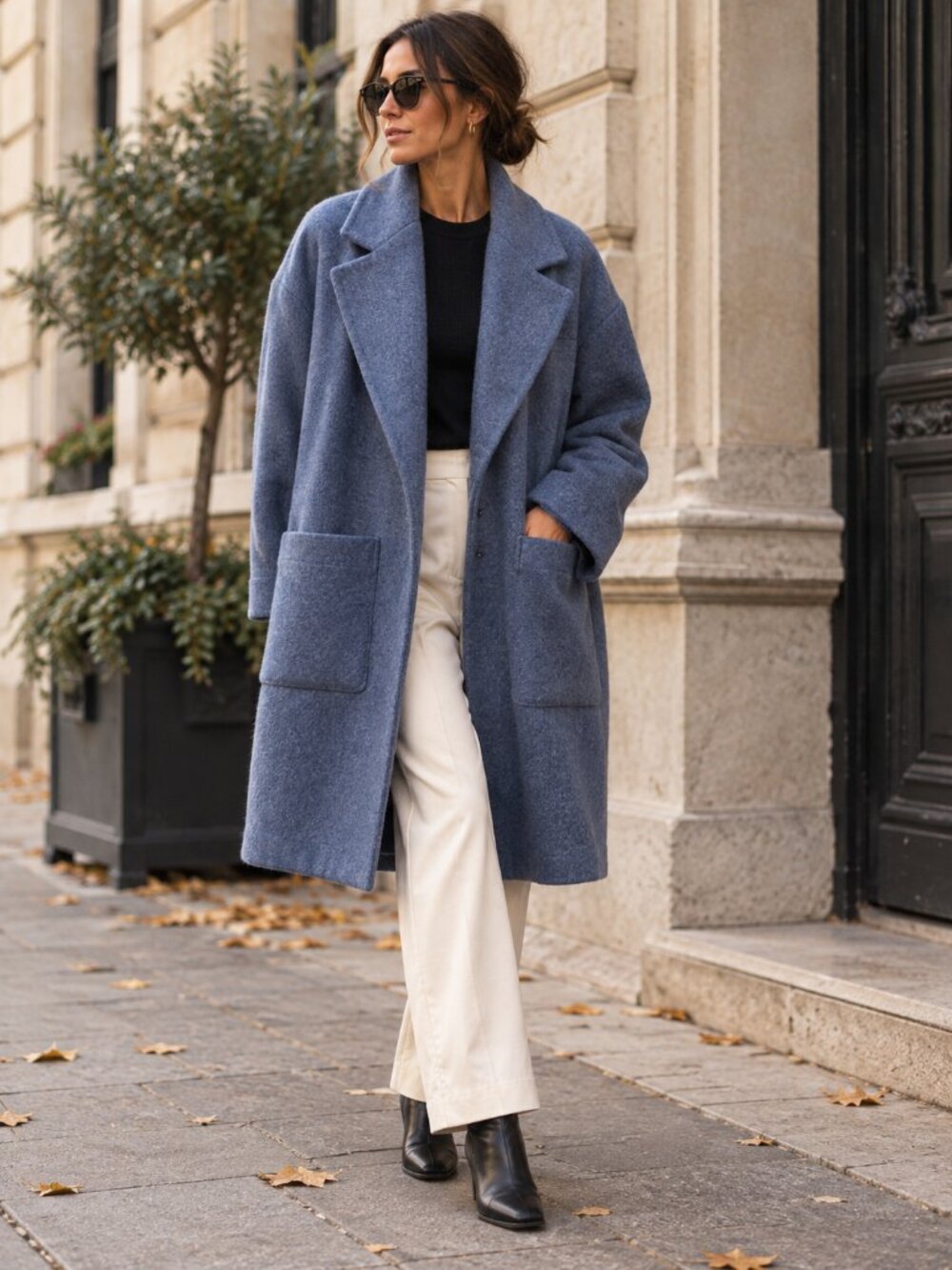 RAEY Oversized Blue Wool Blend Coat Size S/M – Original Tags